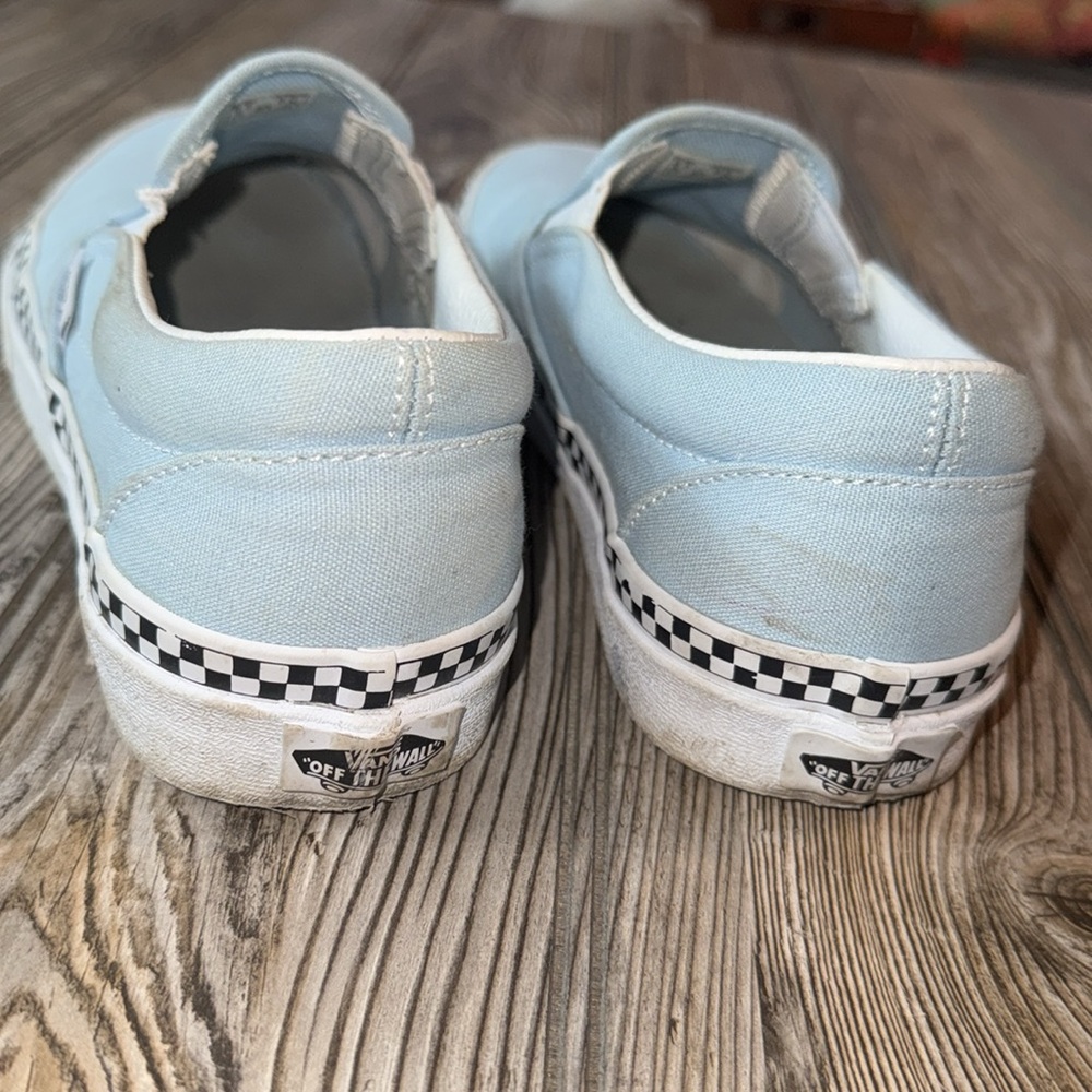 Vans Baby Blue Checkered sneakers shoes woman’s 8.0 men’s 6.5 Preowned - Picture 4 of 4